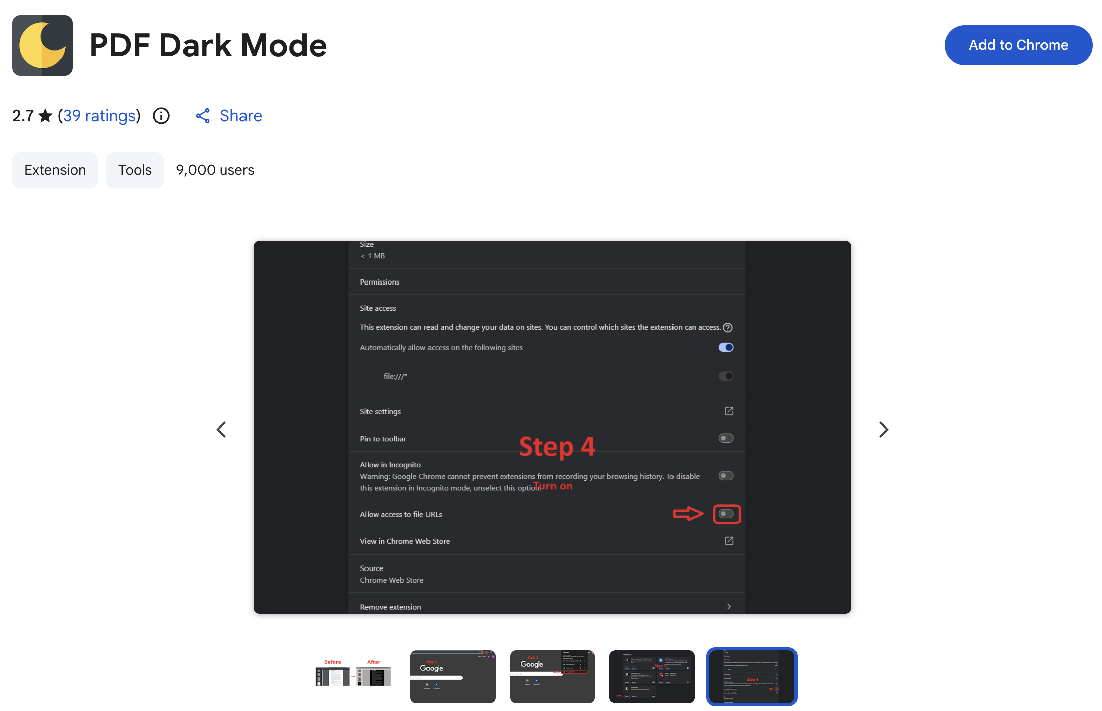 PDF Dark Mode reader interface